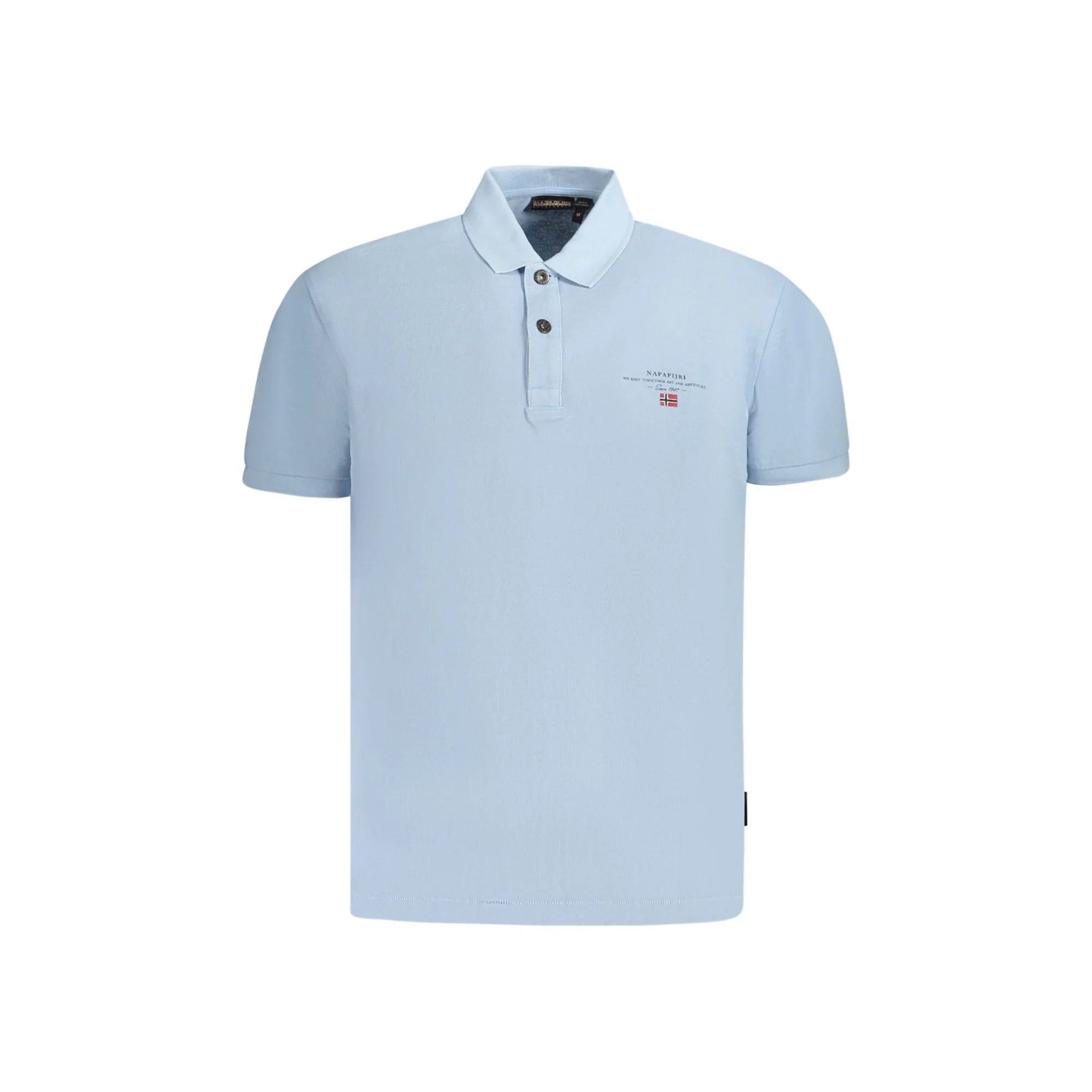 Napapijri Polo Maniche Corte Uomo Azzurra Stampa/Ricamo/Logo Azzurro - foto prodotto